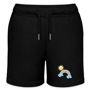 Ensoleillé Arc-en-ciel Paysage Nuageux Mignon - Short de jogging enfant bio Stanley/Stella - noir - Devant