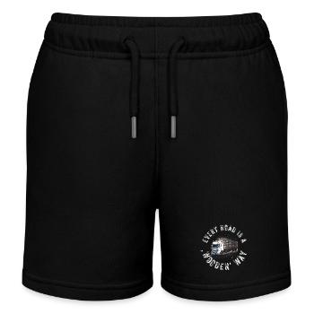 transport de bois, bois, camion, foresterie, bois long, occupation, forêt - Short de jogging enfant bio Stanley/Stella - noir - Devant