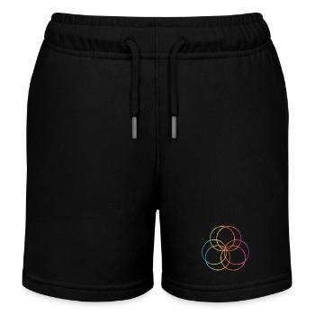 Yoga Méditation Cercle Arc-en-ciel Yogi coloré - Short de jogging enfant bio Stanley/Stella - noir - Devant