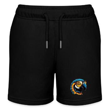 Papagei mit Brille - Kinder Organic Joggingshorts Mini Bolter von Stanley/Stella - Schwarz - Vorne