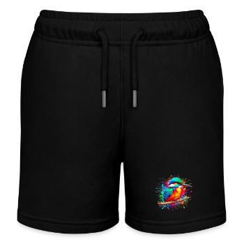 Eisvogel - Kinder Organic Joggingshorts Mini Bolter von Stanley/Stella - Schwarz - Vorne
