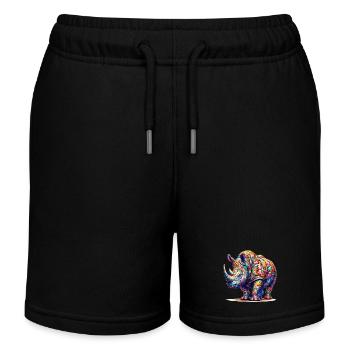 Rhinoceros - Kids Organic Sweat Shorts by Stanley/Stella - black - Front