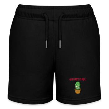 Cactus manga - Short de jogging enfant bio Stanley/Stella - noir - Devant