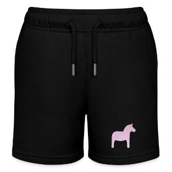 Dalapferd rosa Dots skandinavisch Schweden Deko - Kinder Organic Joggingshorts Mini Bolter von Stanley/Stella - Schwarz - Vorne