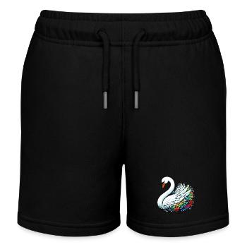 Swan - Kids Organic Sweat Shorts by Stanley/Stella - black - Front