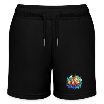 Poisson-clown - Short de jogging enfant bio Stanley/Stella - noir - Devant