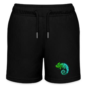 Chamäleon Illustration - Kinder Organic Joggingshorts Mini Bolter von Stanley/Stella - Schwarz - Vorne