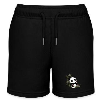 Panda - Kinder Organic Joggingshorts Mini Bolter von Stanley/Stella - Schwarz - Vorne