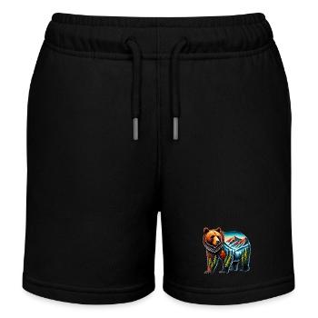 Bär - Kinder Organic Joggingshorts Mini Bolter von Stanley/Stella - Schwarz - Vorne