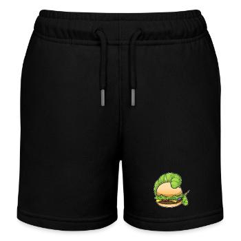 Cheeseburger chenille - Short de jogging enfant bio Stanley/Stella - noir - Devant