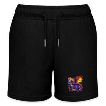 Drache - Kinder Organic Joggingshorts Mini Bolter von Stanley/Stella - Schwarz - Vorne