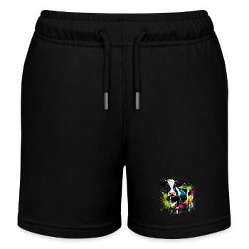 Cow - Kids Organic Sweat Shorts by Stanley/Stella - black - Front