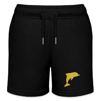 Niedlicher Delfin - Kinder Organic Joggingshorts Mini Bolter von Stanley/Stella - Schwarz - Vorne