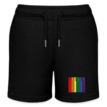 Bremen Rainbow Pride Gift - Kids Organic Sweat Shorts by Stanley/Stella - black - Front