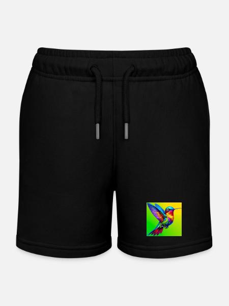 Kolibri - Kinder Organic Joggingshorts Mini Bolter von Stanley/Stella - Schwarz