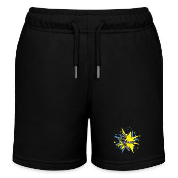Handball Design im Comic-Explosionen - Kinder Organic Joggingshorts Mini Bolter von Stanley/Stella - Schwarz - Vorne