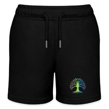 Mehrfarbiger Baum des Lebens - Kinder Organic Joggingshorts Mini Bolter von Stanley/Stella - Schwarz - Vorne