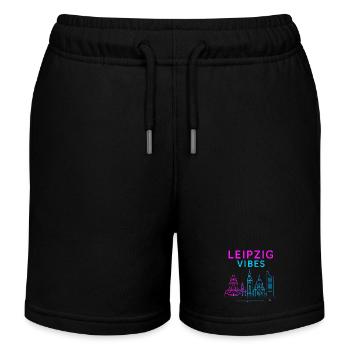 Leipzig Neon Vibes - Kinder Organic Joggingshorts Mini Bolter von Stanley/Stella - Schwarz - Vorne