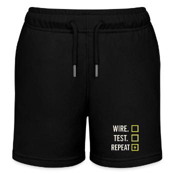 Apprentice electrician, student in the electrical trade - Kids Organic Sweat Shorts by Stanley/Stella - black - Front