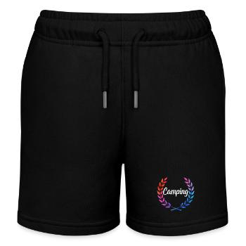 Camping Farblaurel Script - Kinder Organic Joggingshorts Mini Bolter von Stanley/Stella - Schwarz - Vorne