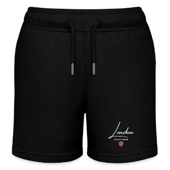 Londres au Royaume-Uni, j’adore Londres - Short de jogging enfant bio Stanley/Stella - noir - Devant