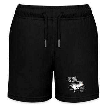 I'm off for a run! Silly llama jogging - Kids Organic Sweat Shorts by Stanley/Stella - black - Front