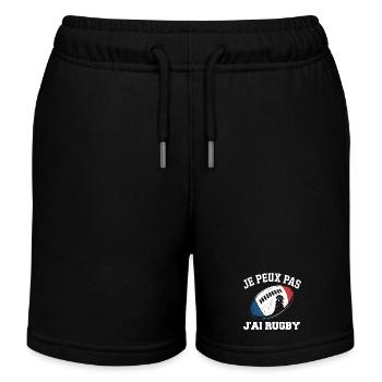 Ich kann nicht, ich habe Rugby. - Kinder Organic Joggingshorts Mini Bolter von Stanley/Stella - Schwarz - Vorne