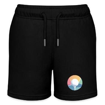 Golfball im bunten Farbkreis dezentes Golf Motiv - Kinder Organic Joggingshorts Mini Bolter von Stanley/Stella - Schwarz - Vorne