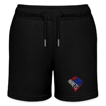 Free Speech Markets People Libertär Freiheit Logo - Kinder Organic Joggingshorts Mini Bolter von Stanley/Stella - Schwarz - Vorne