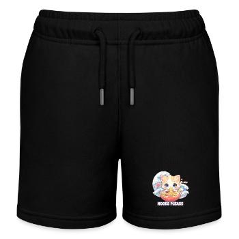 Japan Katze Ramen Nudel Retro Welle Motiv - Kinder Organic Joggingshorts Mini Bolter von Stanley/Stella - Schwarz - Vorne