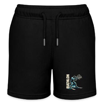 Biathlon Passion Lover Gift - Kids Organic Sweat Shorts by Stanley/Stella - black - Front
