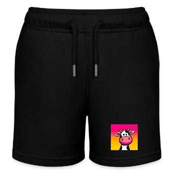 cow - Kids Organic Sweat Shorts by Stanley/Stella - black - Front