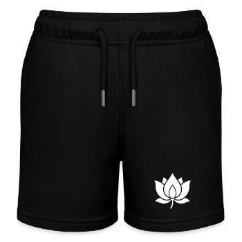 Lotus Lotusblüte Vektor Grafik - Kinder Organic Joggingshorts Mini Bolter von Stanley/Stella - Schwarz - Vorne