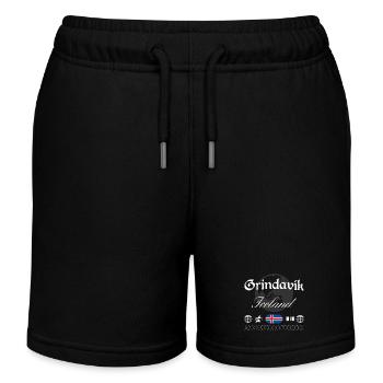 Grindavík Island Streetwear Reise Souvenir - Kinder Organic Joggingshorts Mini Bolter von Stanley/Stella - Schwarz - Vorne