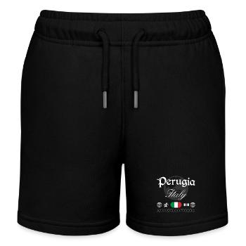 Perugia Italien Streetwear Reise Souvenir - Kinder Organic Joggingshorts Mini Bolter von Stanley/Stella - Schwarz - Vorne
