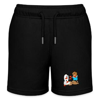 Schokolade vs. Zahnboxen lustiges Zahnarztgeschenk - Kinder Organic Joggingshorts Mini Bolter von Stanley/Stella - Schwarz - Vorne