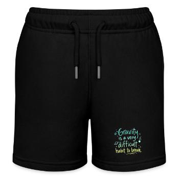 Gravity: A Habit That Is Hard to Break - Kids Organic Sweat Shorts by Stanley/Stella - black - Front