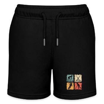 Visuel rétro de hockey sur gazon pour femmes et filles - Short de jogging enfant bio Stanley/Stella - noir - Devant