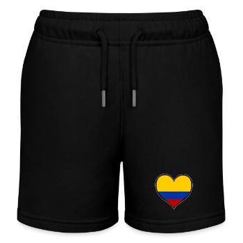 Kolumbien Herzflagge - Kinder Organic Joggingshorts Mini Bolter von Stanley/Stella - Schwarz - Vorne