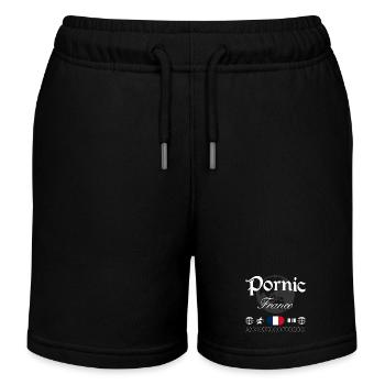 Souvenir de voyage streetwear Pornic France - Short de jogging enfant bio Stanley/Stella - noir - Devant
