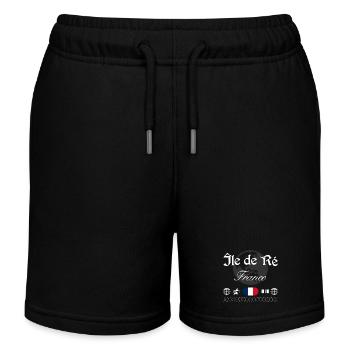 Île de Ré Frankreich Streetwear Souvenir - Kinder Organic Joggingshorts Mini Bolter von Stanley/Stella - Schwarz - Vorne