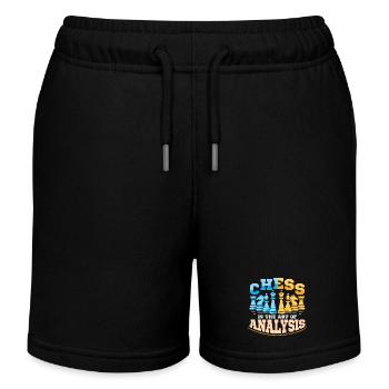 Schach Schachspieler Schachbrett - Kinder Organic Joggingshorts Mini Bolter von Stanley/Stella - Schwarz - Vorne