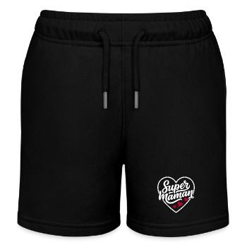 Super-Mama-Herzgeschenk Muttertag - Kinder Organic Joggingshorts Mini Bolter von Stanley/Stella - Schwarz - Vorne