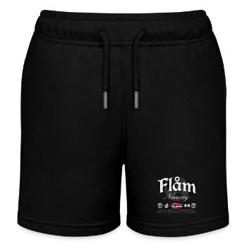 Flåm Norway Streetwear Travel Souvenir - Kids Organic Sweat Shorts by Stanley/Stella - black - Front