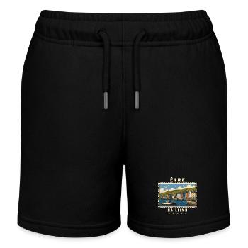 Irland Galway Vintage Reisemarke - Kinder Organic Joggingshorts Mini Bolter von Stanley/Stella - Schwarz - Vorne