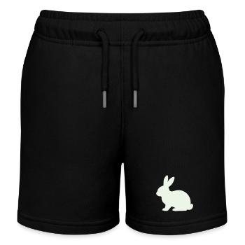 Zarte Kaninchen Silhouette - Kinder Organic Joggingshorts Mini Bolter von Stanley/Stella - Schwarz - Vorne