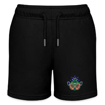 Bunter Lemur - Kinder Organic Joggingshorts Mini Bolter von Stanley/Stella - Schwarz - Vorne