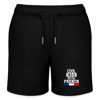 cool Kids Speak French language Gift for France - Kids Organic Sweat Shorts by Stanley/Stella - black - Front