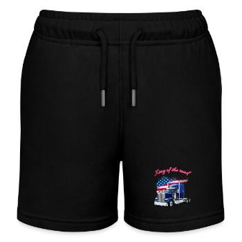 US Truck America avec drapeau - Roi de la route - Short de jogging enfant bio Stanley/Stella - noir - Devant
