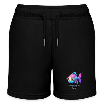 Süßer bunter Fisch - Kinder Organic Joggingshorts Mini Bolter von Stanley/Stella - Schwarz - Vorne
